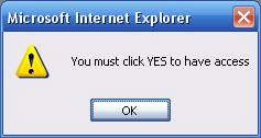 Popup Warning